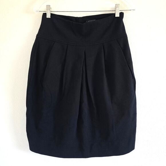 Theory Dresses & Skirts - Theory Womens Figuero Craze Tulip Balloon Knit Pleated Skirt Black Size 8